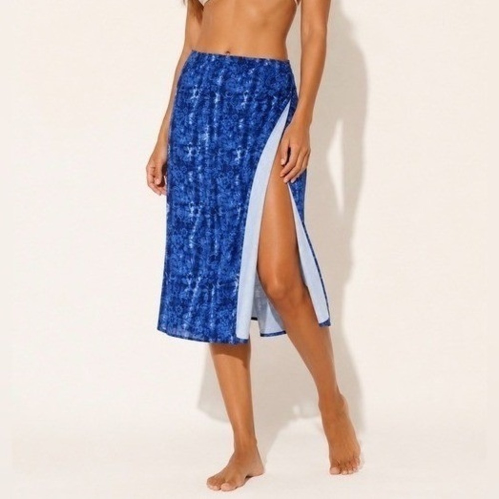RipSkirt Hawaii XXL Blue Indigo Paisley Bohemian Travel Wrap Skirt Length 3